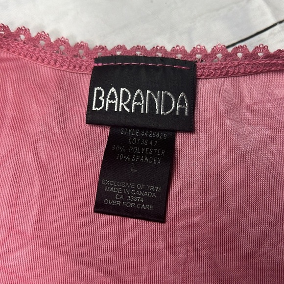 BARANDA Crushed Velvet Long Sleeve Top Sz L Pink - Picture 8 of 8